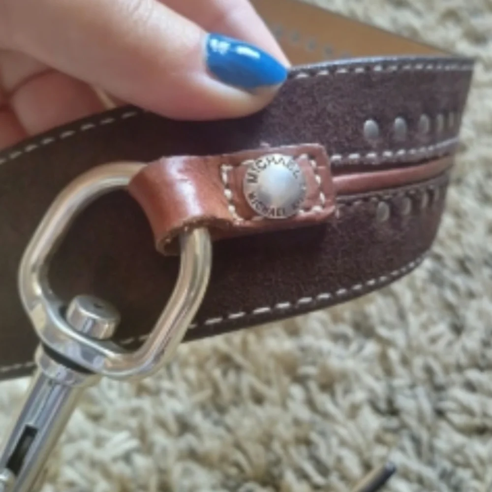 MICHAEL Michael Kors B Low The Belt Double Latch Belt Brown Medium 36
